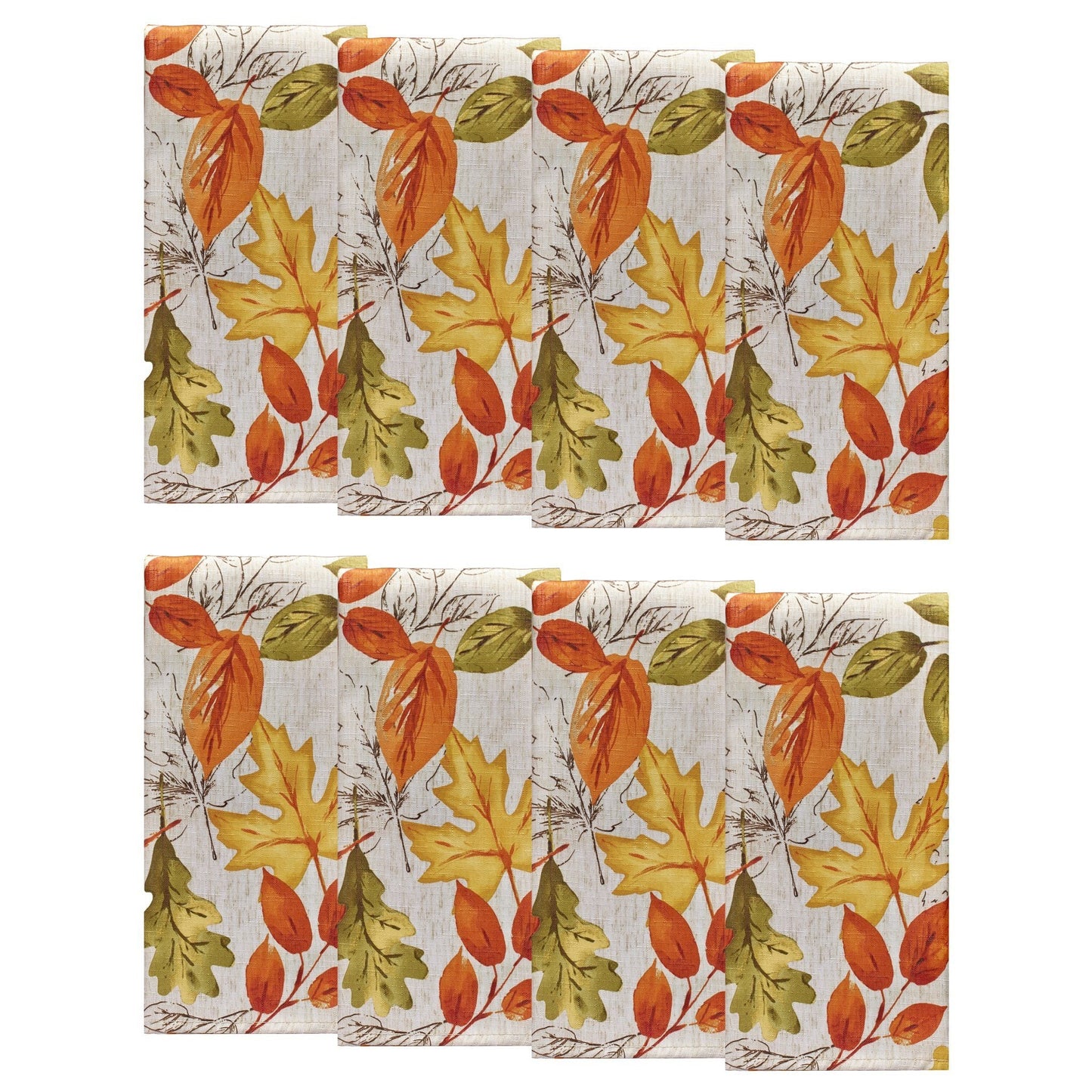 Autumn Leaves Fall Printed Napkins, Set of 8