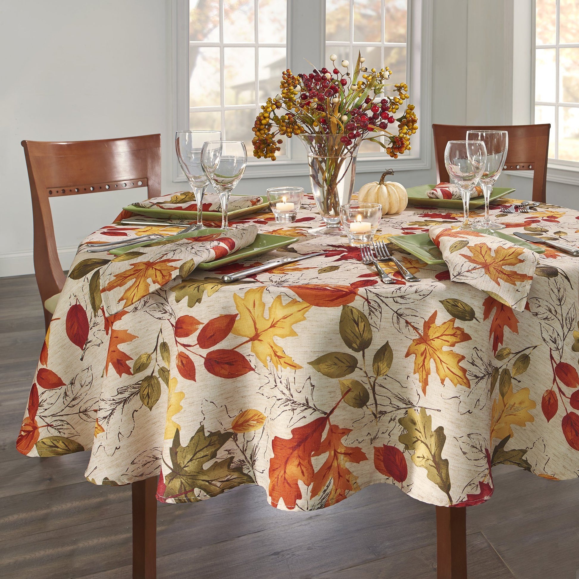 Autumn Leaves Fall Printed Tablecloth