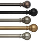 Cordelia 1" Window Drapery Single Curtain Rod with Globe Ball Finial