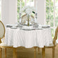 white stripe tablecloth