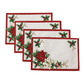 Red and White Poinsettias Placemat, Set of 4