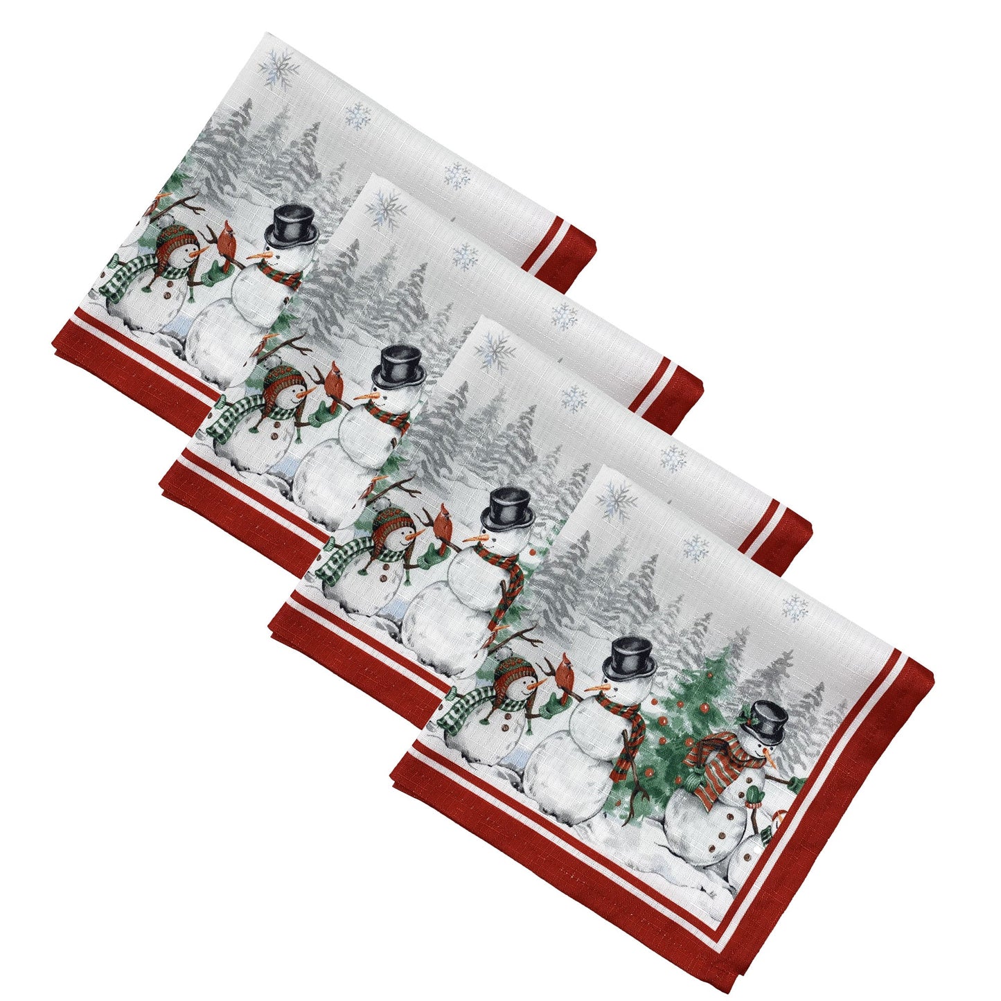 Snowman Winterland Holiday Snowflake Napkin, Set of 4