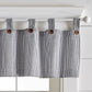 Tucker Ticking Stripe Button Tab Top Window Tier and Valance