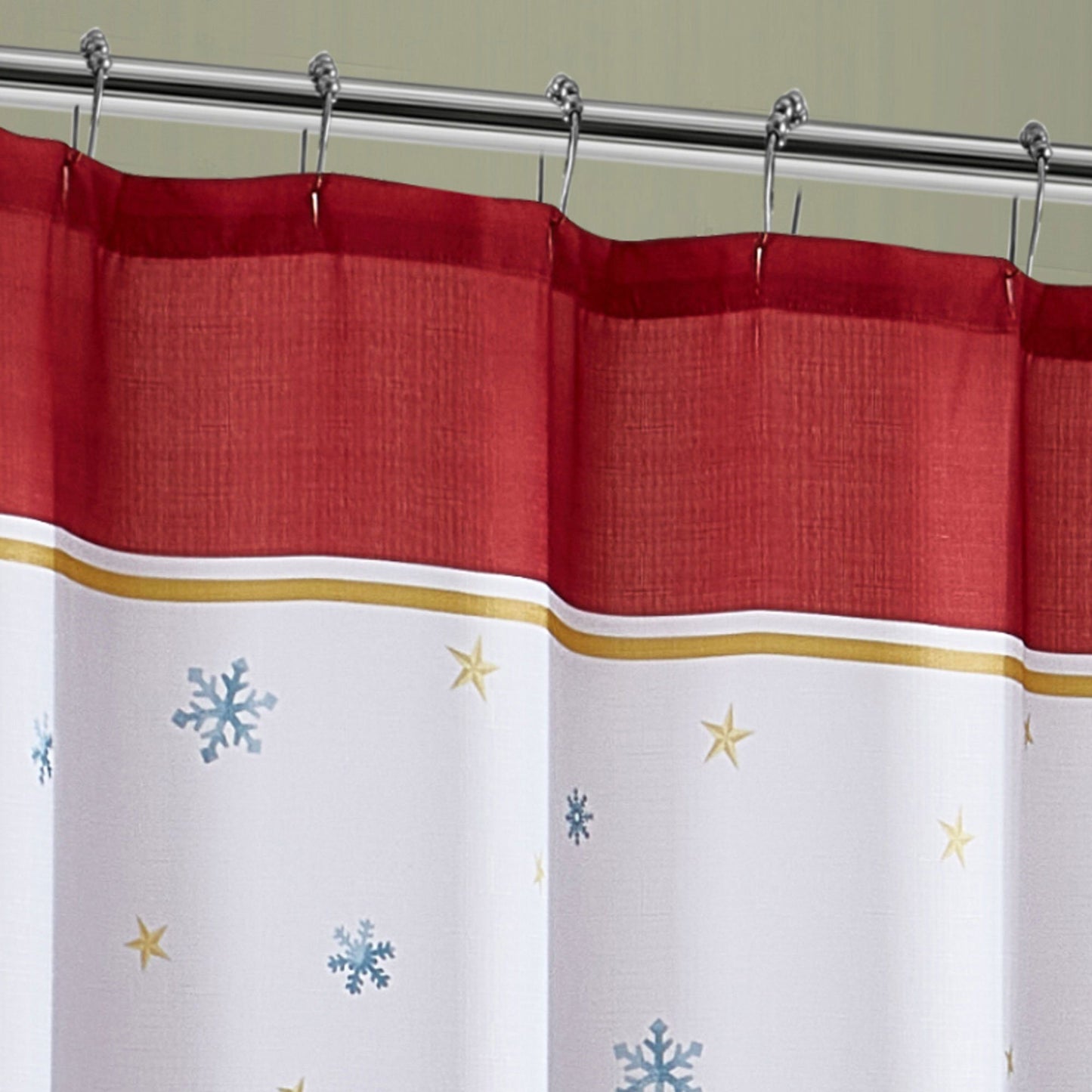 Santa’s Snowy Sleighride Holiday Fabric Shower Curtain